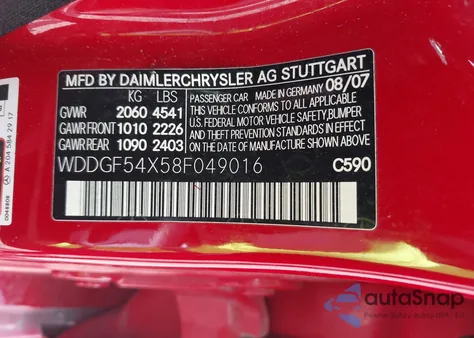 2008 Mercedes-Benz C 300 Luxury/Sport from USA, damaged, VIN WDDGF54X58F049016